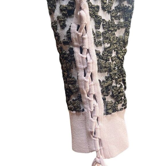 Jonathan Simkhai Animal Print Jacquard Cropped Sweater Lace L NWT - Picture 7 of 16